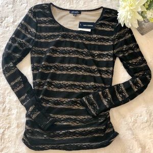 Black Lace Shirt Long Sleeve